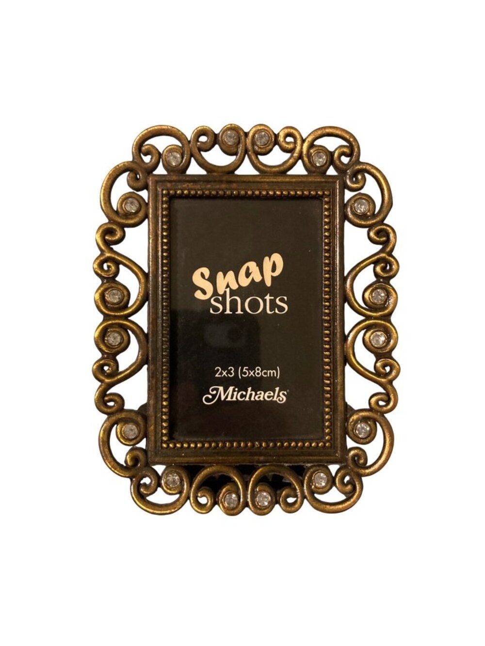 Michaels Snap Shots 2x3 Ornate Gold-Tone Metal Picture Frame With Rhinestone